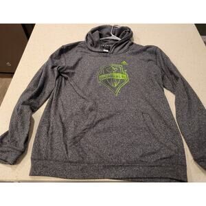 ADIDAS Seattle Sounders FC Climawarm Hoodie Gray Pullover Boys sz XL 18